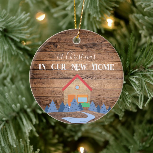 1st Year in our New Home - Year  - Personalize Ceramic Ornament (Tree)