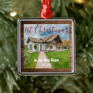 1st Year in our New Home - Year - Personalize Metal Ornament