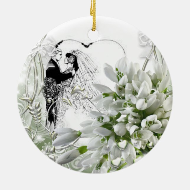 1st year marriage 3 ceramic ornament (Back)