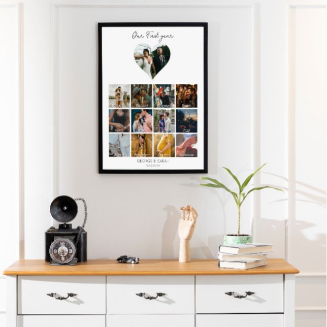 1st year photo anniversary gift calendar 12 months poster (Creator Uploaded)