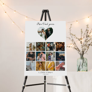 1st Year Photo Anniversary Gift Calendar Foam Boar Board