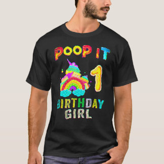 1th Fidget Pop It Birthday Girl Party One 1 Years T-Shirt