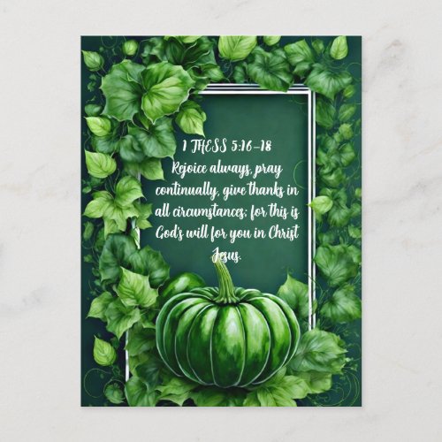 1Thess 516_18 Bible verse Thanksgiving Holiday Postcard