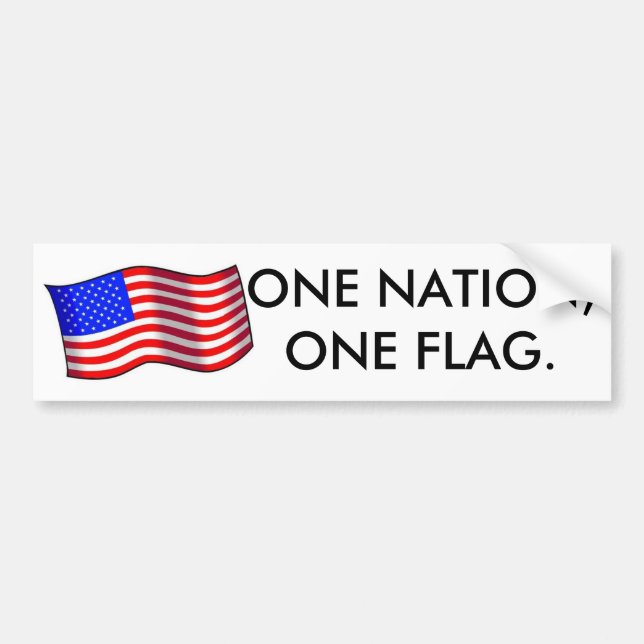 1usa1-med, ONE NATION,ONE FLAG. Bumper Sticker (Front)