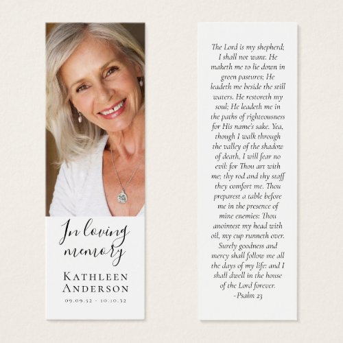 1x3 Photo Memorial Funeral Poem MINI Bookmark