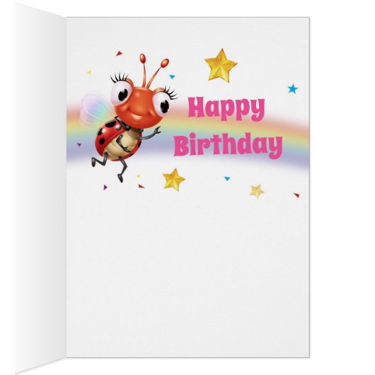 1yr Custom birthday card Little Ladybug range (Inside (Right))