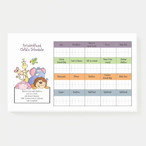 1YR Supply of Kids CUSTOM Schedule Reward Charts Post_it Notes