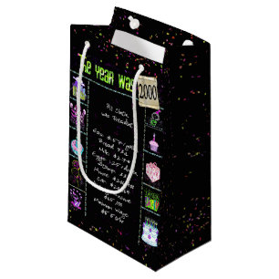 2000 Birth Year Trivia on Black Small Gift Bag