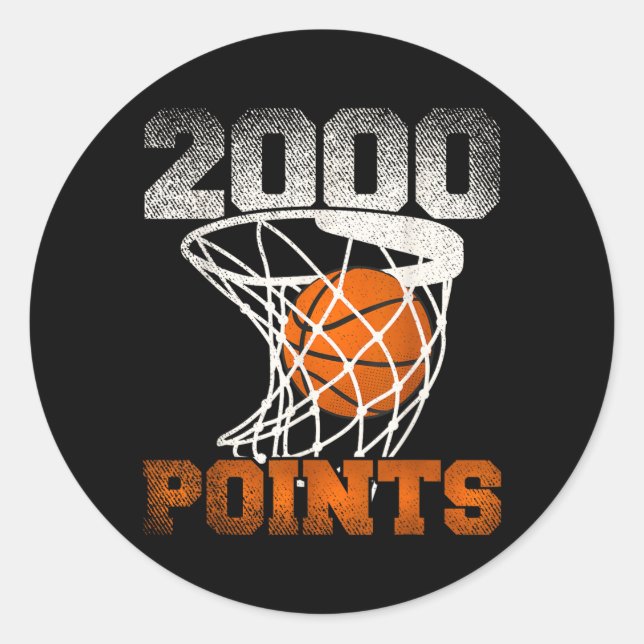 2000 Points Basball For Favorite Basball Player Classic Round Sticker (Front)