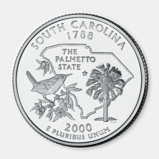 2000 South Carolina State Quarter magnet (Front)
