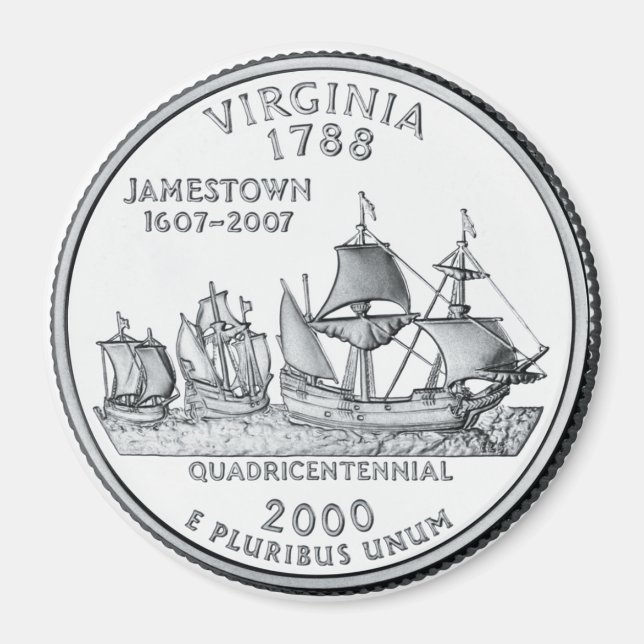 2000 Virginia State Quarter magnet (Front)