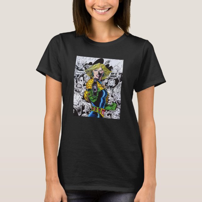 2000ad - Judge Anderson Fitted V-Neck  T-Shirt (Front)