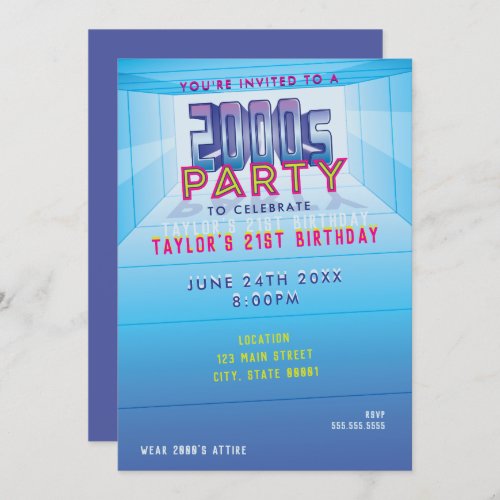 2000s Party Theme Invitation