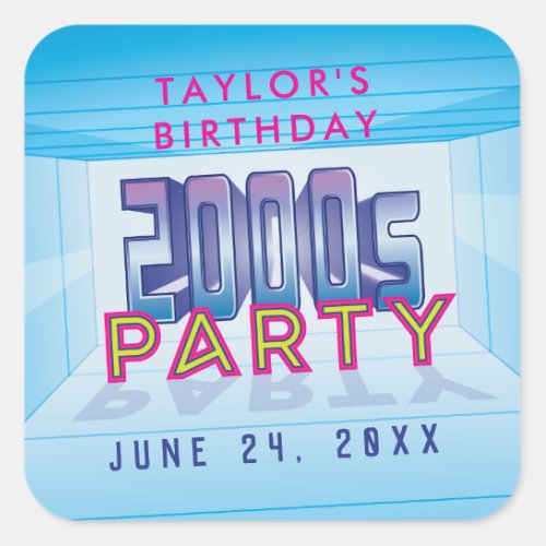 2000s Party Theme Stickers