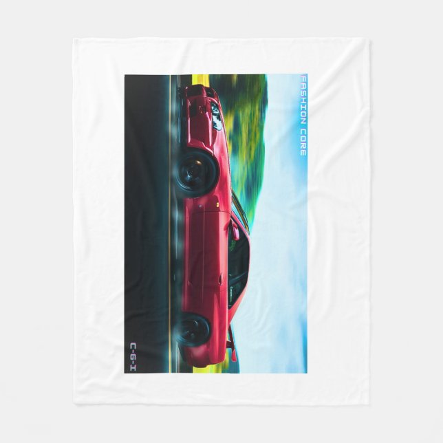 2000's sports car fleece blanket (Front)