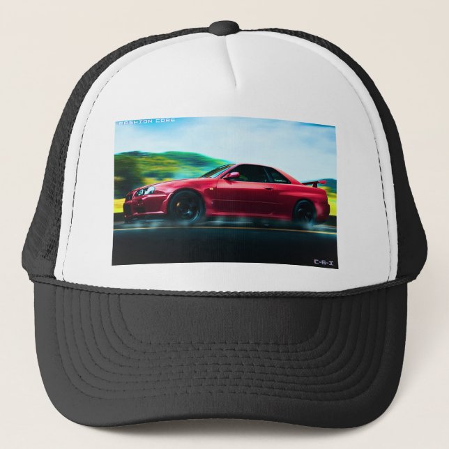 2000's sports car on 2 tone trucker cap (Front)