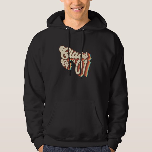 2001 Class Reunion Retro Class Of 01 High School G Hoodie (Front)