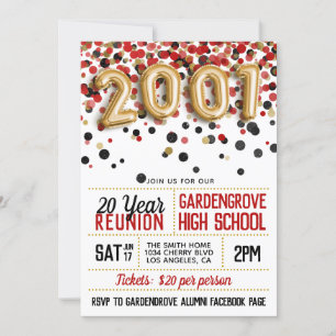 2001 High School College Reunion Invitation