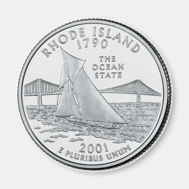 2001 Rhode Island State Quarter magnet (Front)
