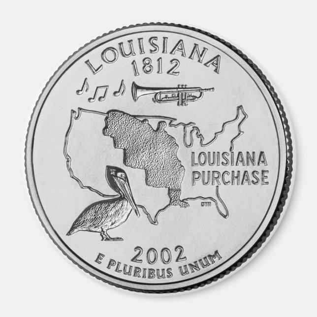 2002 Louisiana State Quarter magnet (Front)