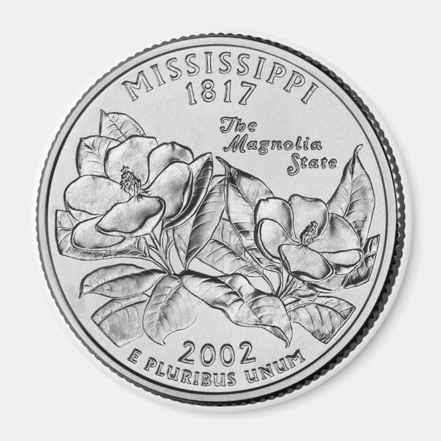 2002 Mississippi State Quarter magnet (Front)