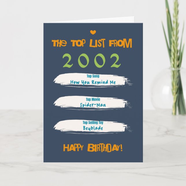 2002 Top List Birthday Card (Front)