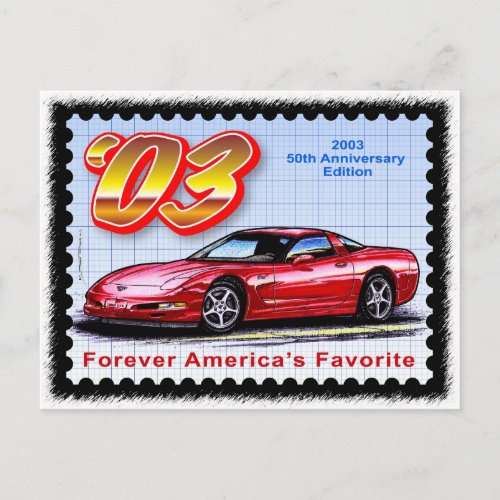 2003 50th Anniversary Corvette Postcard