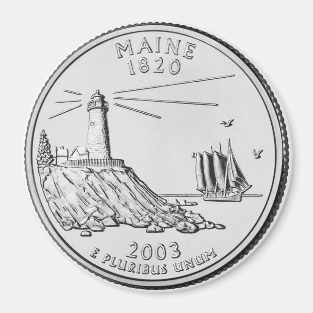 2003 Maine State Quarter magnet (Front)