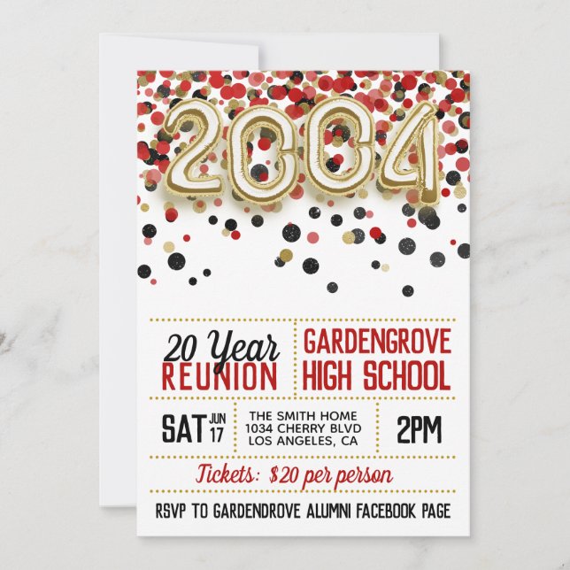 2004 High School College Reunion Invitation (Front)