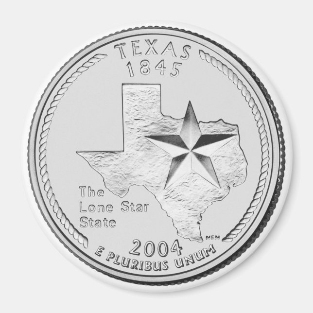2004 Texas State Quarter magnet (Front)
