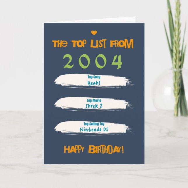 2004 Top List Birthday Card (Front)