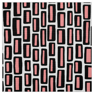 200515 - Black and Soft Pink on White Fabric