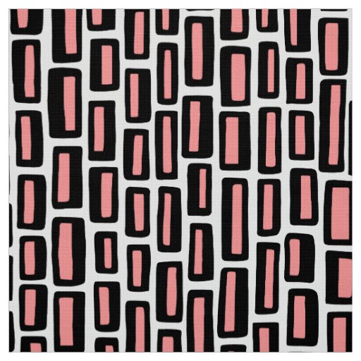 200515 - Black and Soft Pink on White Fabric