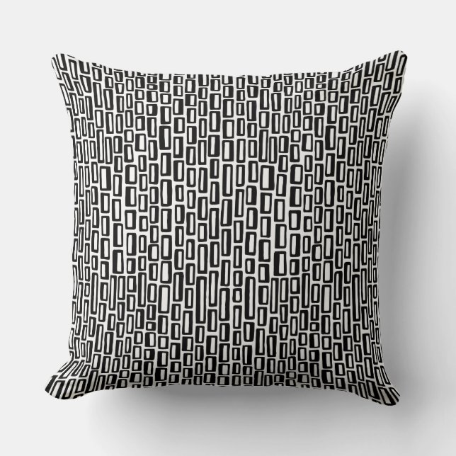 200515 - Black on White Throw Pillow (Front)