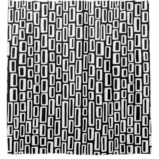 200515 - White on Black Shower Curtain (Front)