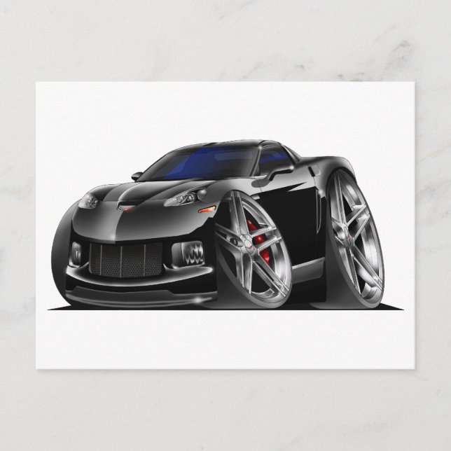 2005-09 Corvette Black Car Postcard (Front)