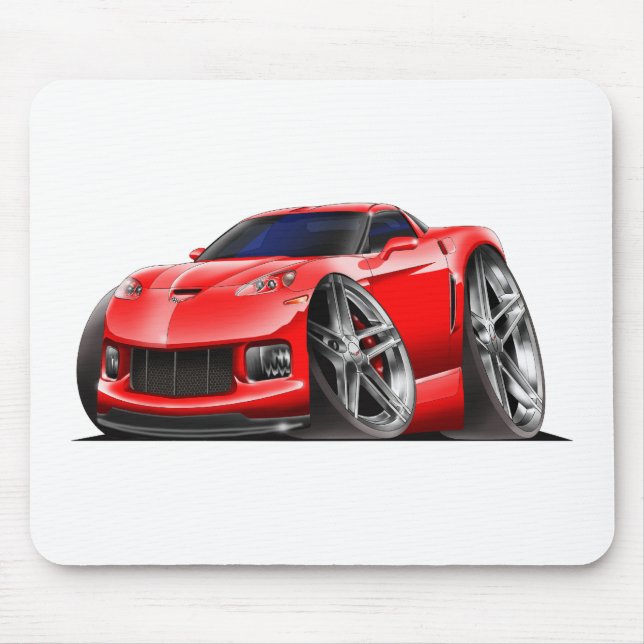 2005-09 Corvette Red Car Mouse Pad (Front)