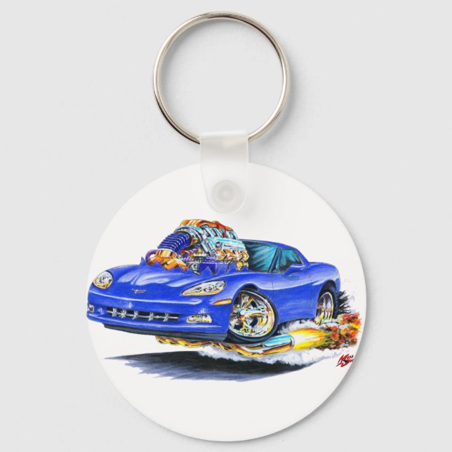 2005-10 Corvette Blue Car Keychain (Front)