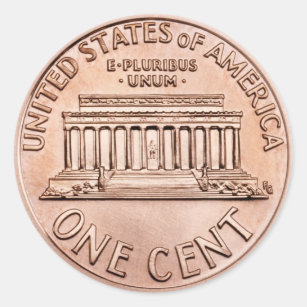 2005 Lincoln Memorial 1 cent copper coin money Classic Round Sticker