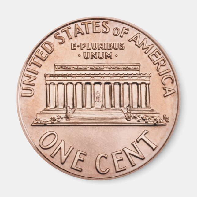 2005 Lincoln Memorial 1 cent copper coin money Magnet (Front)