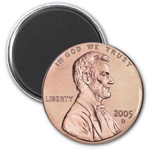 2005 Lincoln Memorial 1 cent copper coin money Magnet