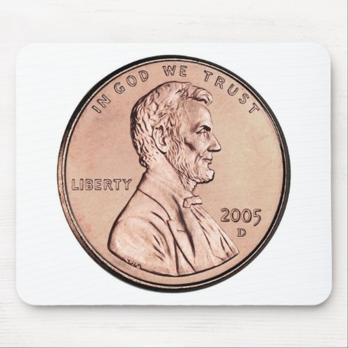 2005 Lincoln Memorial 1 cent copper coin money Mouse Pad
