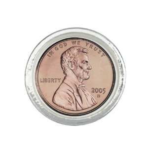 2005 Lincoln Memorial 1 cent copper coin money Ring