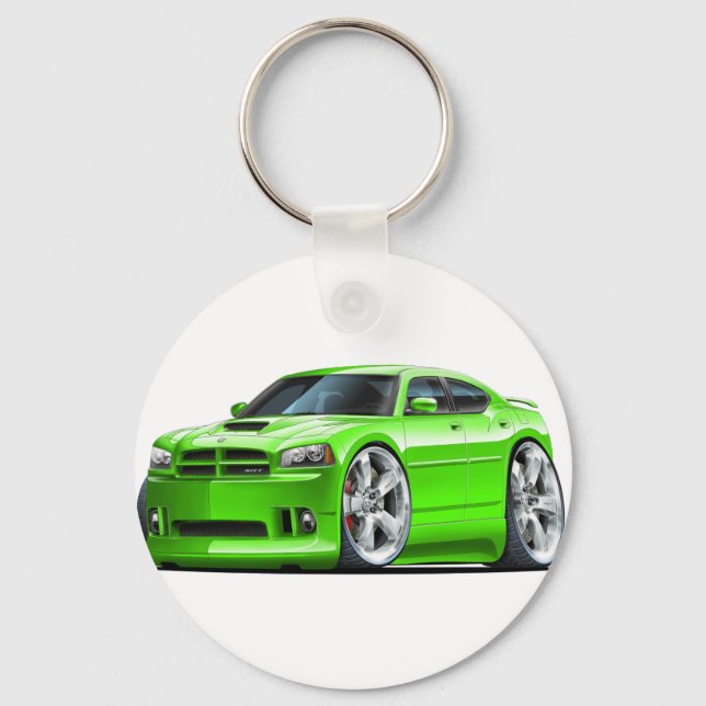 2006-10 Charger SRT8 Green Car Keychain (Front)