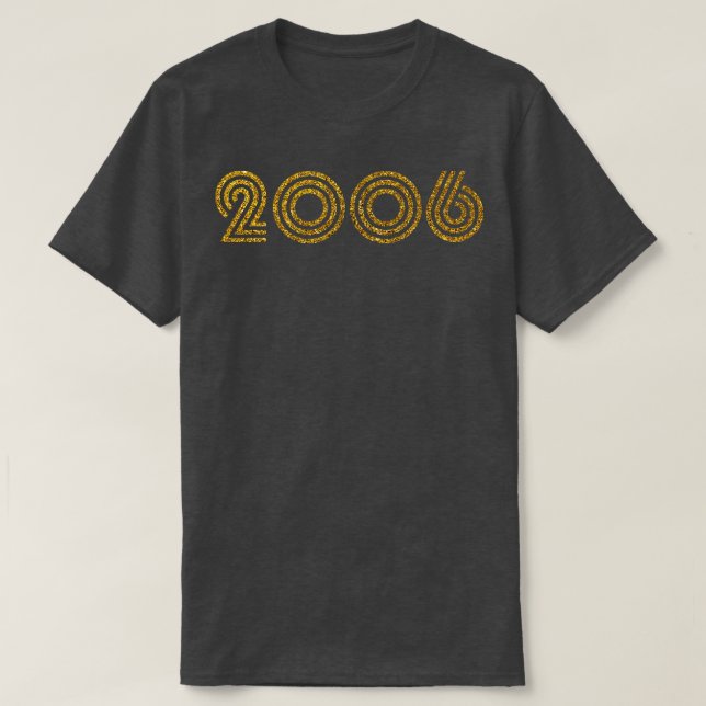 2006 Birth Year Glitter Effect T-Shirt (Design Front)