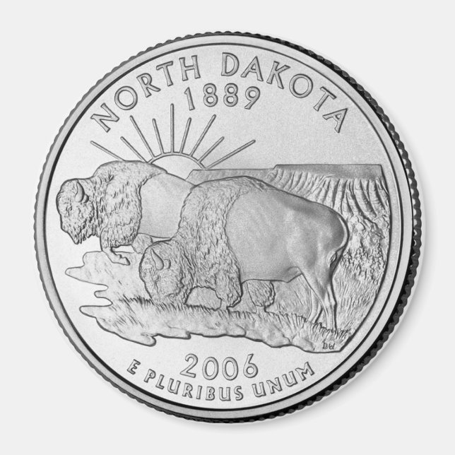 2006 North Dakota State Quarter magnet (Front)