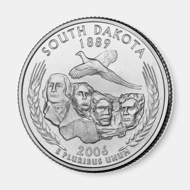 2006 South Dakota State Quarter magnet (Front)