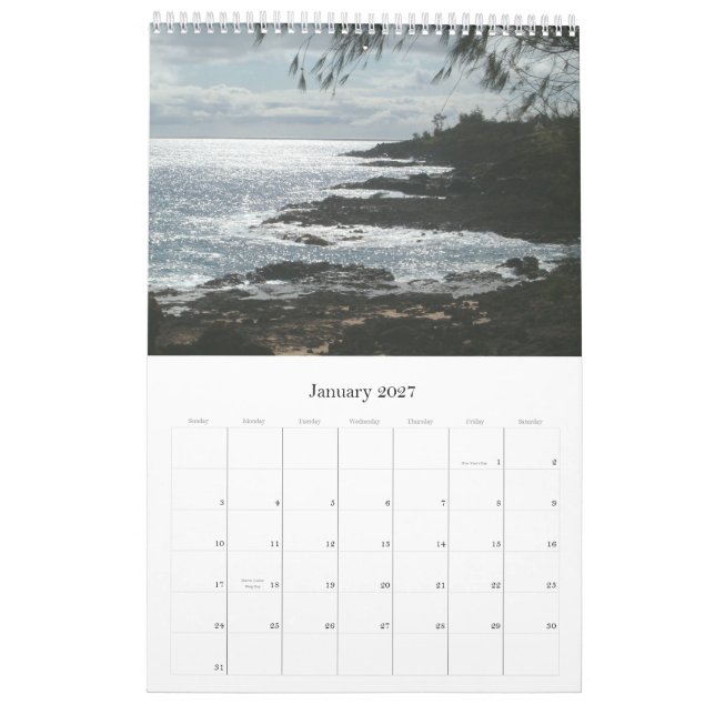 2007 Calendar:  Kauai Island Calendar (Jan 2027)