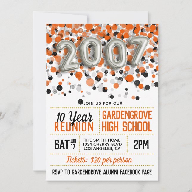 2007 High School College Reunion Invitation (Front)