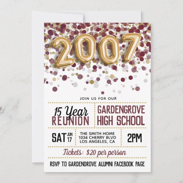 2007 High School College Reunion Invitation (Front)